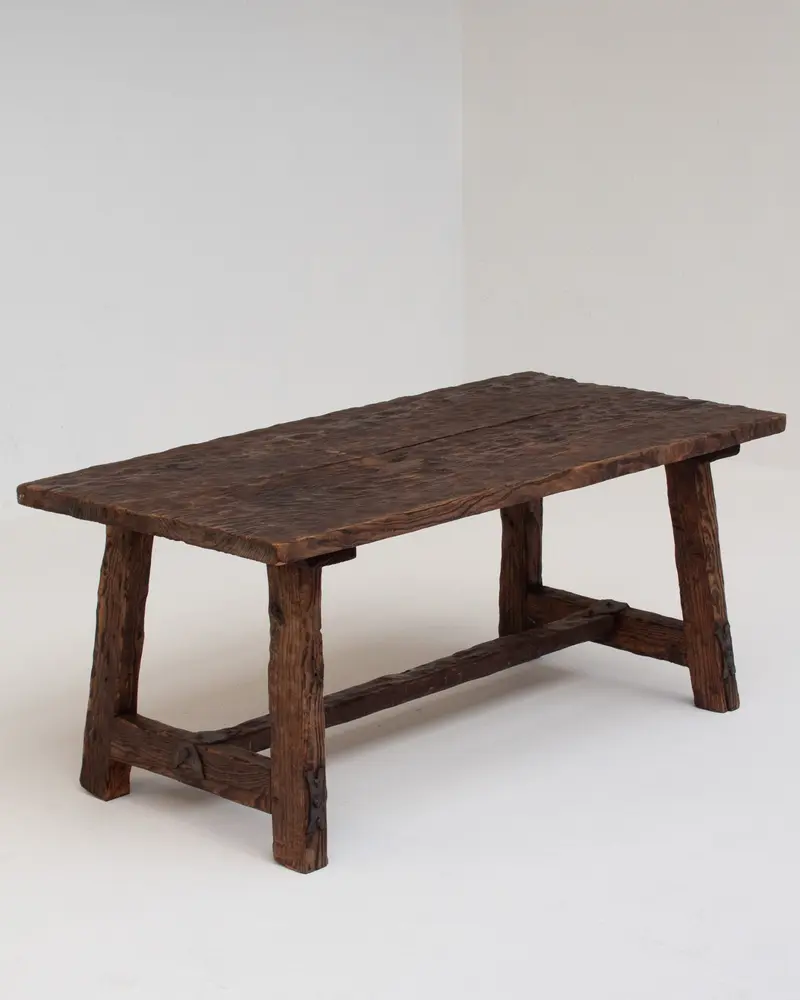 Brutalist Solid Wood Coffee Table