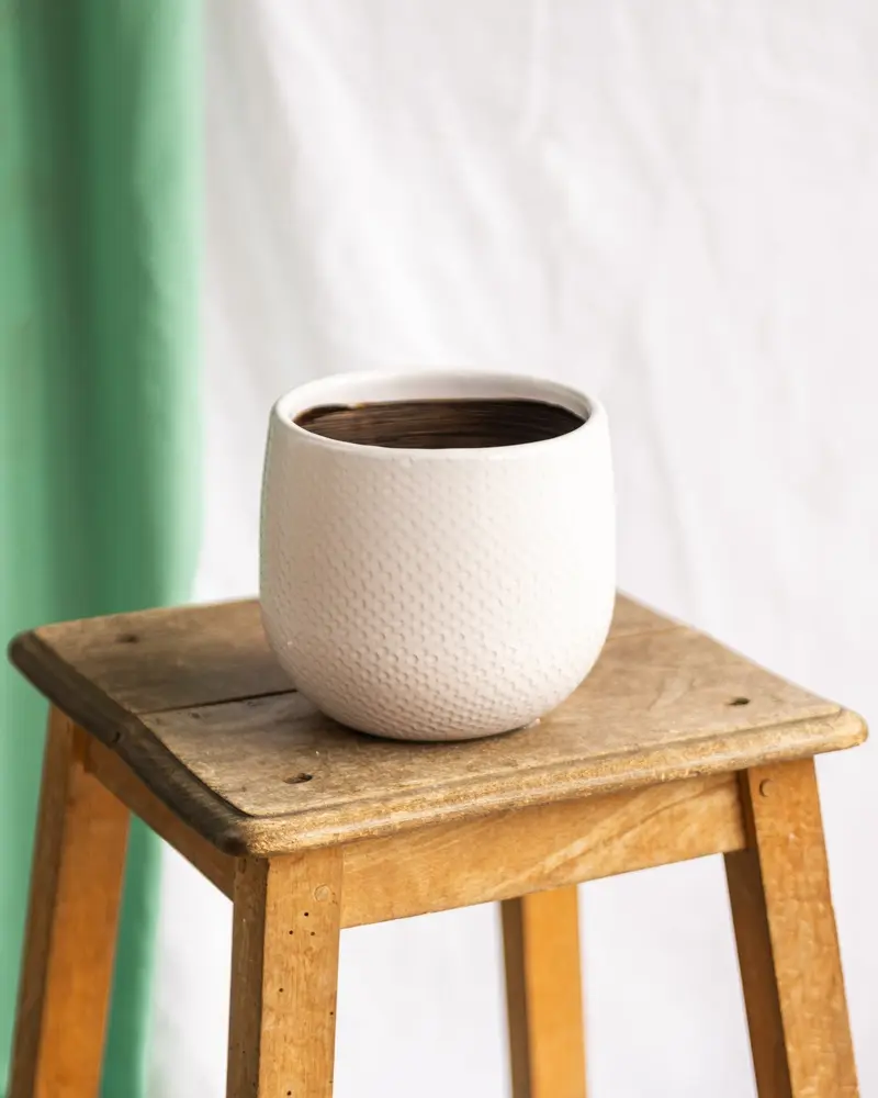 Cache pot Bari blanc