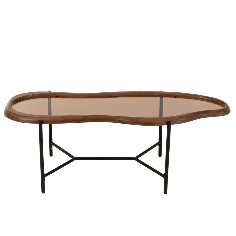 Table basse en verre multicolore